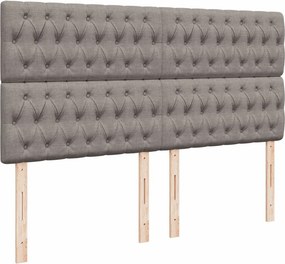 vidaXL Κρεβάτι Boxspring με Στρώμα Taupe 200x200 εκ. Υφασμάτινο