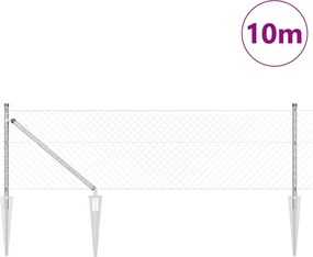 vidaXL Περίφραξη με Σπίθες 10 x 0,4 m Γαλβανισμένος Χάλυβας Ασημί