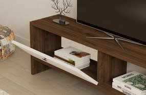 Έπιπλο Τηλεόρασης Καρυδιά / Λευκό TIVIR 120x25x36,8