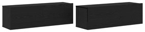 vidaXL Κόγχες τηλεόρασης 2 τεμ Μαύρο Δρύς 100x30x30 εκ Επεξεργασμένο ξύλο
