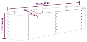 vidaXL Ζαρντινιέρα Υπερυψ. Πράσινη 152x40x36 εκ. Ατσάλι Ηλεκτρ. Βαφή