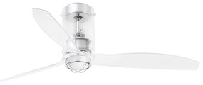 Ανεμιστήρας Οροφής Mini Tube 33393-9 Με Φως Led 16W 3000K Και Τηλεχειριστήριο D128cm Chrome Faro Barcelona