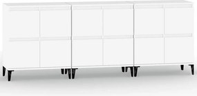 vidaXL Ντουλάπια 3 τεμ. Λευκό 60x35x70 εκ. Επεξεργασμένο Ξύλο