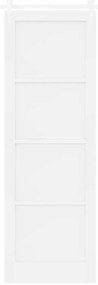 vidaXL Συρόμενη Πόρτα Λευκό 78 x 232 cm Μασίφ ξύλο πεύκου και χάλυβας