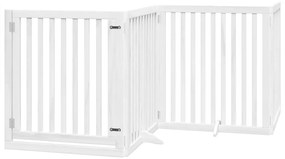 vidaXL Διαχωριστικό Σκύλων/Πόρτα Πτυσσόμενο 4 Πάνελ 320εκ. Ξύλο Λεύκας