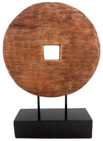 Επιτραπέζιο διακοσμητικό Cart Inart φυσικό μάνγκο ξύλο-μέταλλο 35.5x9x44εκ