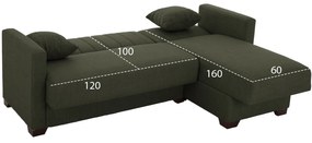 ΚΑΝΑΠΕΣ ΚΡΕΒΑΤΙ GHUFRAN ΓΩΝΙΑ ΑΝΑΣΤΡΕΨΙΜΗ DARK OLIVE ΜΕ ΑΠΟΘΗΚΕΤΙΚΟ ΧΩΡΟ HM3244.05 202x140x78Yεκ.