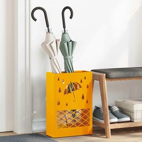 vidaXL Βάση ομπρέλας βροχής Μουσταρδί 28 x 12 x 41 εκ Ατσάλι