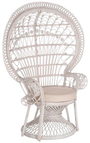 ΠΟΛΥΘΡΟΝΑ ROYAL PEACOCK HM9342.02 RATTAN ΣΕ ΛΕΥΚΟ-ΜΑΞΙΛΑΡΙ ΛΕΥΚΟ 114x72x150Yεκ.