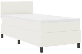 vidaXL Κρεβάτι Box Spring  με Στρώμα & LED Κρεμ 80x200 εκ Κορντούρα