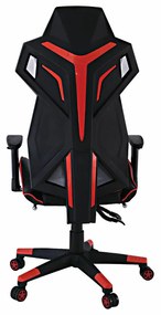 Καρέκλα gaming Mesa 501, Μαύρο, Άσπρο, Κόκκινο, 120x66x61cm, 23 kg, Με μπράτσα, Με ρόδες, Μηχανισμός καρέκλας: Κλίση | Epipla1.gr
