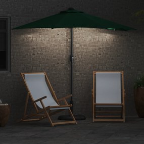 vidaXL Ομπρέλα Κήπου Πράσινο 294 x 150 x 223 εκ ύφασμα
