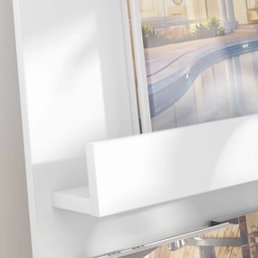 vidaXL Ράφι Περιοδικών Λευκό 43 x 11 x 102 εκ Επεξεργασμένο ξύλο