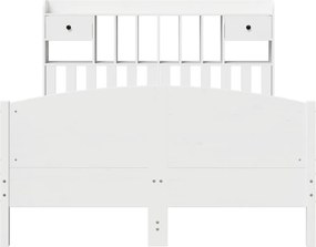 vidaXL Κρεβάτι Βιβλιοθήκη Χωρίς Στρώμα 140x200 εκ Μασίφ Ξύλο Πεύκο