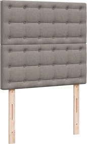 vidaXL Κρεβάτι Boxspring με Στρώμα Taupe 90x200 εκ. Υφασμάτινο