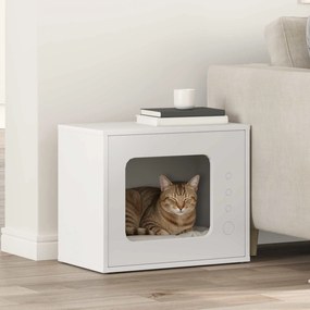 vidaXL Σπίτι Γάτας Λευκό 51 x 30 x 42 εκ. Επεξεργασμένο ξύλο
