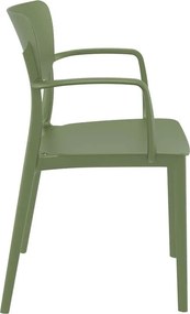 Πολυθρόνα Πολυπροπυλενίου Lisa Olive Green 54X53X82εκ.