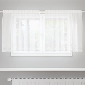 vidaXL Κουρτίνα Δαντέλας με κουρτίνες Floral Λευκό 150 x 80 cm Πολυεστέρας