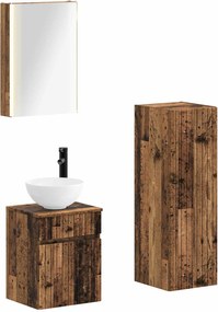 vidaXL Σετ Επίπλων Μπάνιου 4 pcs Παλαιωμένο ξύλο
