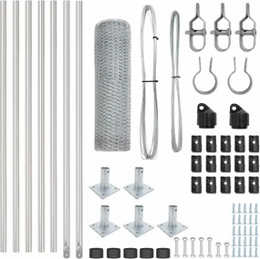vidaXL Στύλος Περιφράξεων Ασημί 10 x 0,6 μ (25 χλστ. πλέγμα) Ατσάλι
