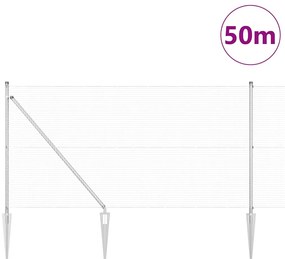 vidaXL Φράχτης με Στήλες. Ασημί 1 x 100 m Ατσάλι