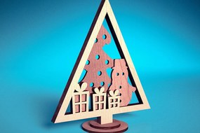 Σετ των 3 Intra απο ξύλο plywood 3mm-4mm πάχος - Στολίδι χριστουγεννιάτικου δέντρου με λέιζερ | Δίασταση 6x6 cm INTRAFABR-72092060