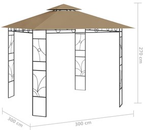 Κιόσκι Taupe 3 x 3 x 2,7 μ. 160 γρ./μ² - Μπεζ-Γκρι