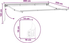 vidaXL Χειροκίνητη Ανακλινόμενη Σκίαση Taupe 4 x 3,5 μ