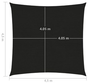 Πανί Σκίασης Μαύρο 4,5 x 4,5 μ. από HDPE 160 γρ./μ² - Μαύρο