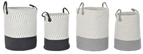 Σετ Καλαθιών DKD Home Decor Λευκό Γκρι Ανοιχτό Γκρι (2 Τεμάχια) (x2)