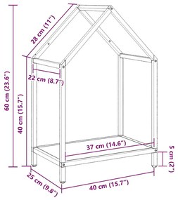 Ράφι για καυσόξυλα Μαύρο 40x25x60 εκ. Ατσάλι ψυχρής έλασης - Μαύρο