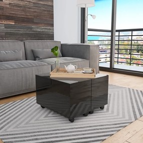 vidaXL Τραπεζάκι Σαλονιού Γυαλιστερό Μαύρο 60x60x35 εκ. Μοριοσανίδα
