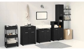 vidaXL Σετ Επίπλων Μπάνιου 4 κομμάτια Μαύρη Βελανιδιά Επεξεργασμένο Ξύλο