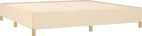 vidaXL Κρεβάτι Boxspring με Στρώμα Κρεμ 200x200 εκ. Υφασμάτινο