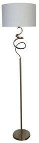 Floor lamp Quanfy Inart E27 gold aluminium-cream fabric D40x180cm 40x40x180 εκ.