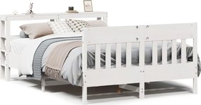 vidaXL Σκελετός Κρεβ. Χωρίς Στρώμα Λευκό 140x190 εκ Μασίφ Πεύκο