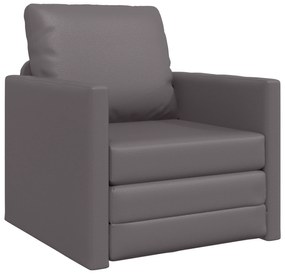vidaXL Κρεβάτι Καναπέ 2 σε 1 Γκρι 74x77x81 cm Από Ψεύτικο Δέρμα