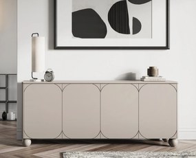 Μπουφές Sorena II Μπεζ 200x82x45cm με στρογγυλά πόδια &amp; εσωτερικά ράφια - BOG4589