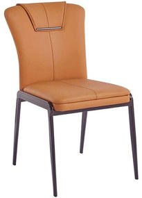 Καρέκλα Andria ΕΜ716,1 47x60x86cm Orange-Black Μέταλλο,Τεχνόδερμα