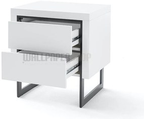 Gap Κομοδίνο Μαύρο / Λευκό Ματ 50x40x55