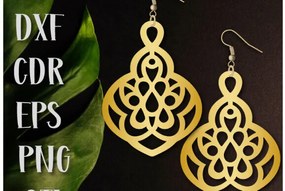 Intra απο ξύλο plywood 3mm-4mm πάχος Σκουλαρίκια Boho , Κοσμήματα με λέιζερ Δίασταση 60x60 cm INTRAFABR-101689284