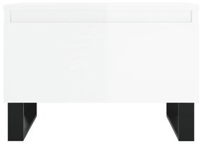 Τραπεζάκι Σαλονιού Γυαλ.Λευκό 50x46x35 εκ. Επεξεργασμένο Ξύλο - Λευκό