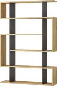 Βιβλιοθήκη Mito Megapap χρώμα sapphire oak - ανθρακί 108x25x161εκ.