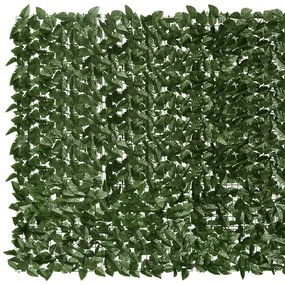 vidaXL Διαχωριστικό Βεράντας με Φύλλα Σκούρο Πράσινο 200 x 150 εκ.