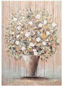 Πίνακας Καμβάς Flowerpot 296-000009 70x3x100cm Multi Inart Vertical Καμβάς