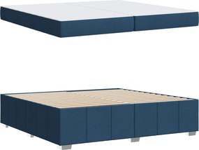 vidaXL Σκελετός Κρεβατιού με στρώμα Μπλε 200 x 200 cm ύφασμα