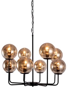 Φωτιστικό Οροφής Πολύφωτο OD905808PAM Black &amp; Amber Metal, Glass