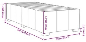 Σκελετός Κρεβατιού Χωρίς Στρώμα Μαύρο 90x190 εκ. Υφασμάτινο - Μαύρο