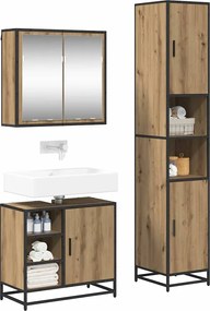 vidaXL Σετ Επίπλων Μπάνιου 3 pcs Artisan Oak Επεξεργασμένο ξύλο