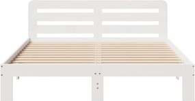 vidaXL Σκελετός Κρεβ. Χωρίς Στρώμα Λευκό 135x190 εκ Μασίφ Πεύκο